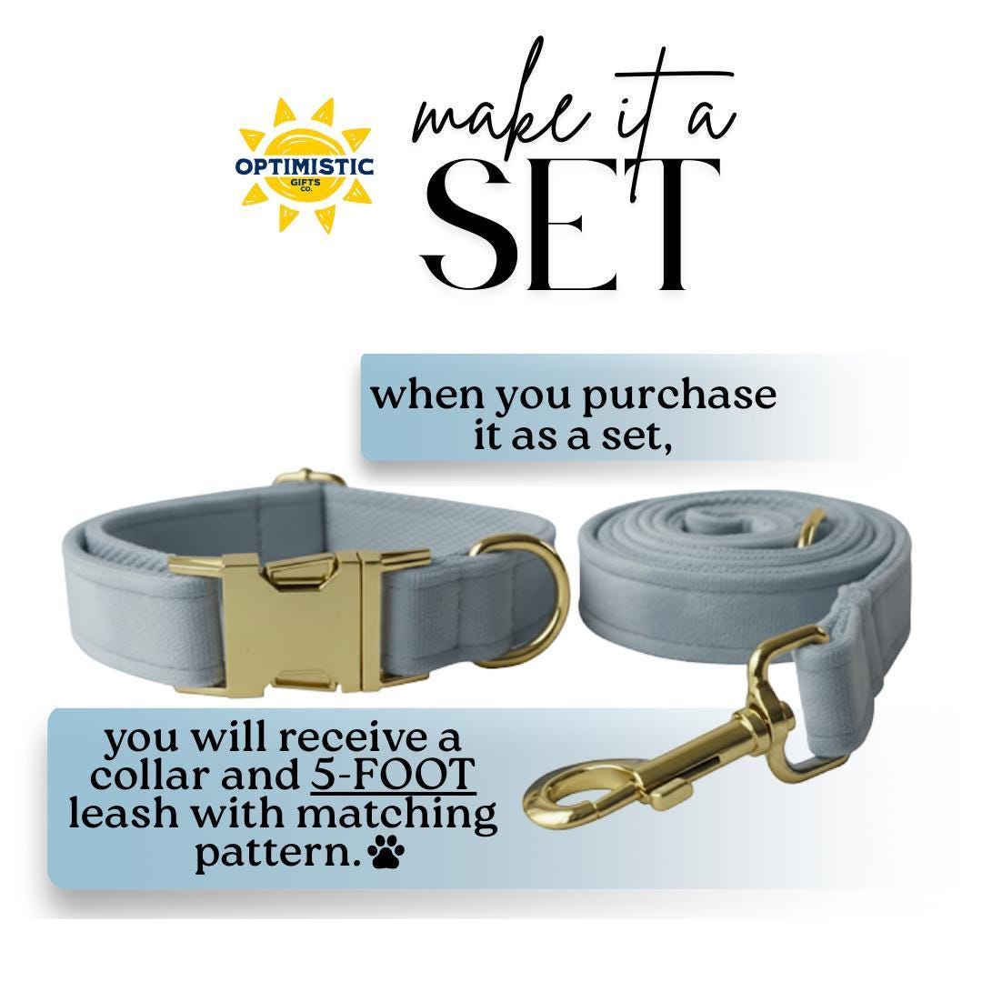 Personalized Houndstooth Dog Collar & Leash Set