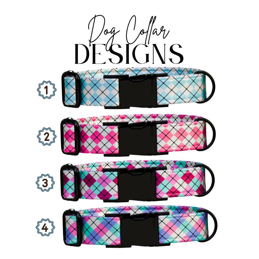 Personalized Argyle Dog Collar & Leash Set