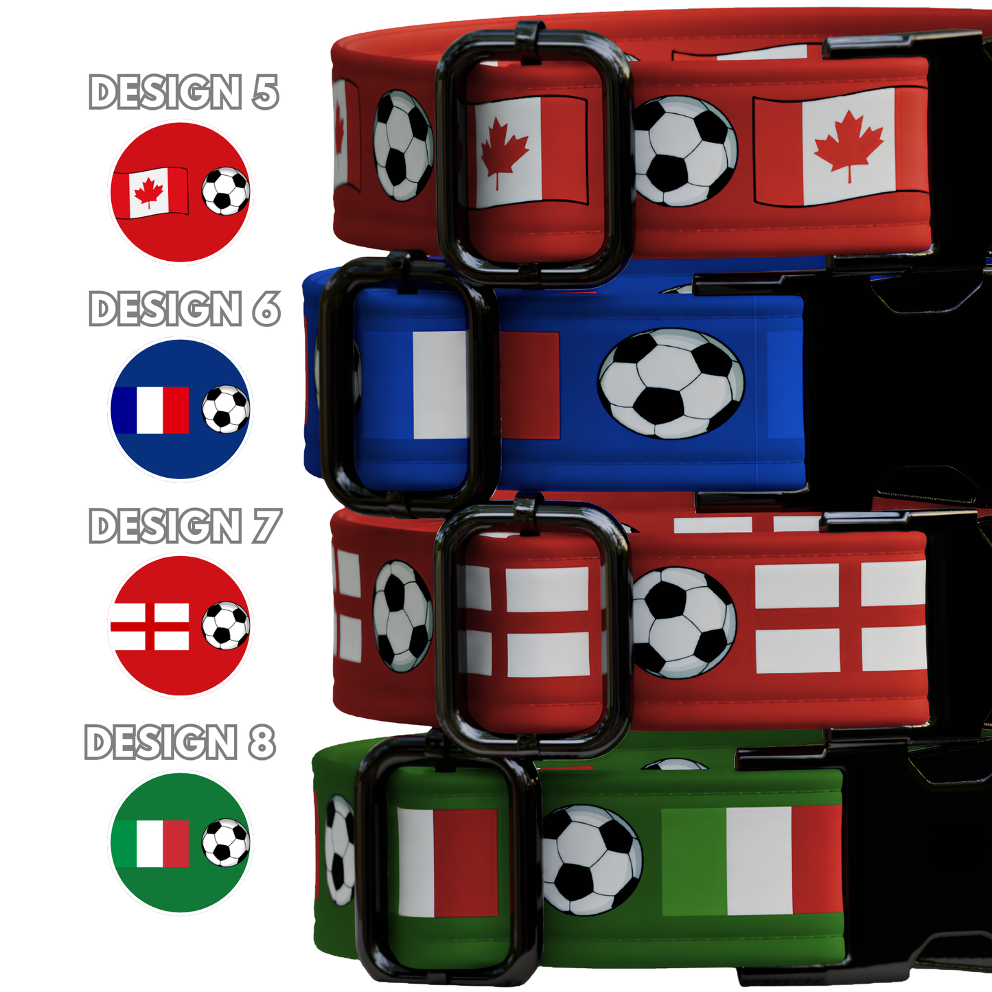 Custom Soccer Dog Collar, FIFA World Cup Inspired Pet Collar, Personalized Engraved Name 12 Country Flags Pet Collar Gift Pet Owner (OG-647)
