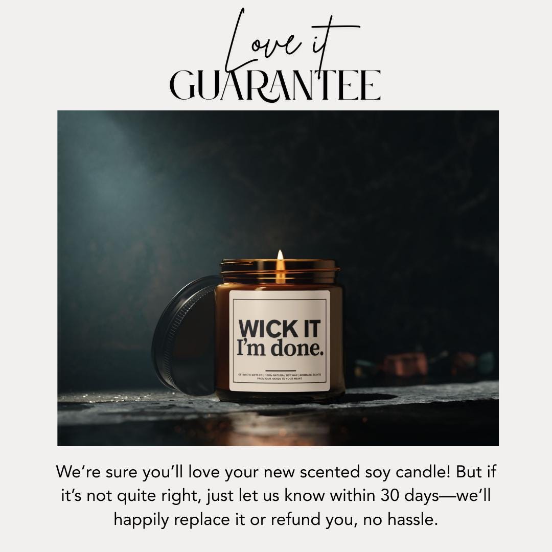 Scented Soy Candle: Wick It, I'm Done - Amber Jar Gift