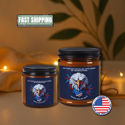 Patriotic Eagle Soy Candle, 4th of July Gift