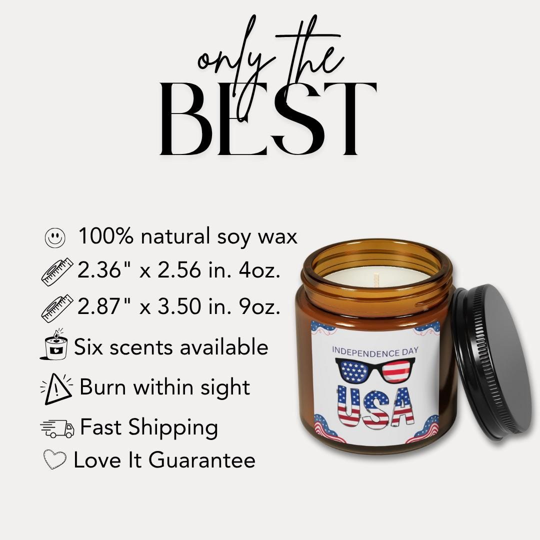 Patriotic Scented Soy Candle: USA Independence Day Decor