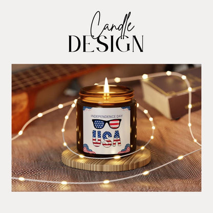 Patriotic Scented Soy Candle: USA Independence Day Decor