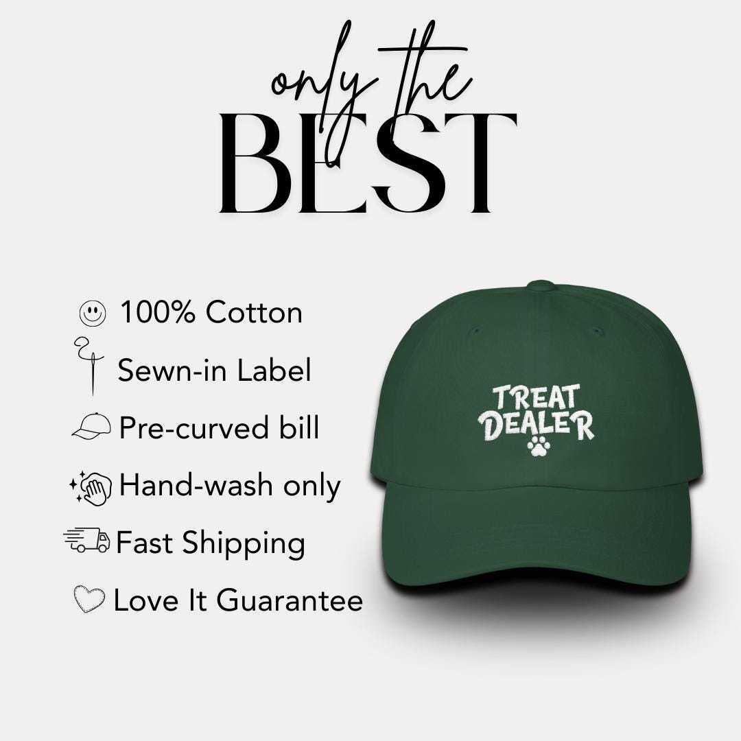 Classic Dad Cap Embroidered Treat Dealer Design Pet Lover Cap Gift for Introverted Dog & Cat Parents Unisex Headwear Gift for Pet Lovers