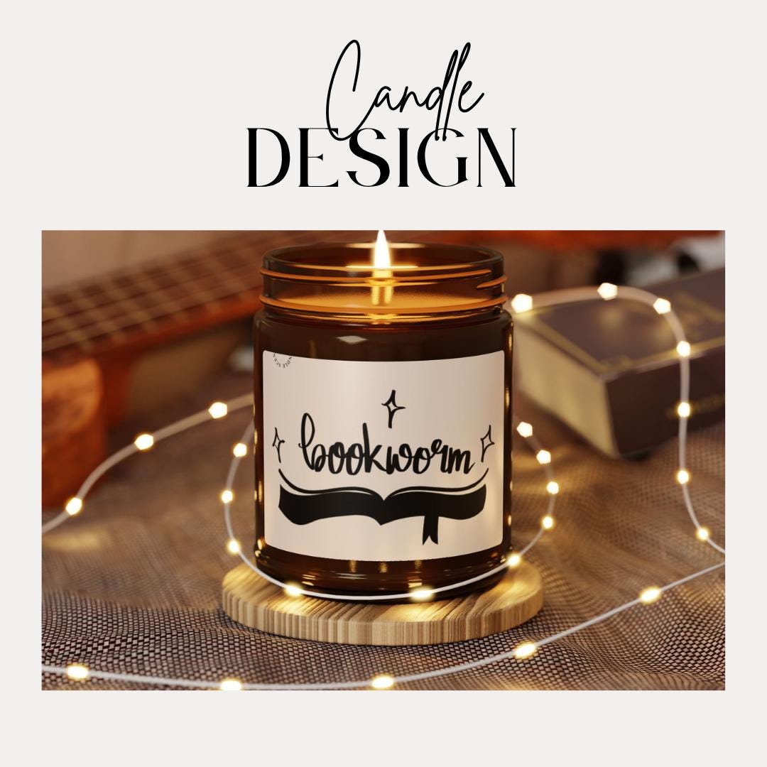 Bookworm Scented Soy Candle, Book Lover Gift