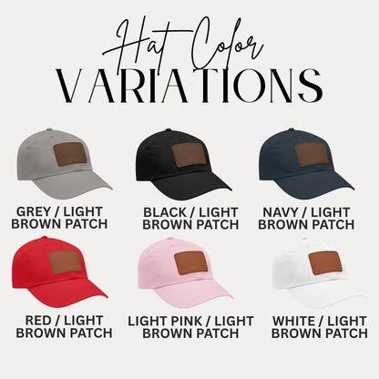 Personalized Adventure Awaits Leather Patch Hat Custom Mountain Hiking Hat Unisex Camping Gift Outdoor Travel Gear Outdoor Cap Gift for Him