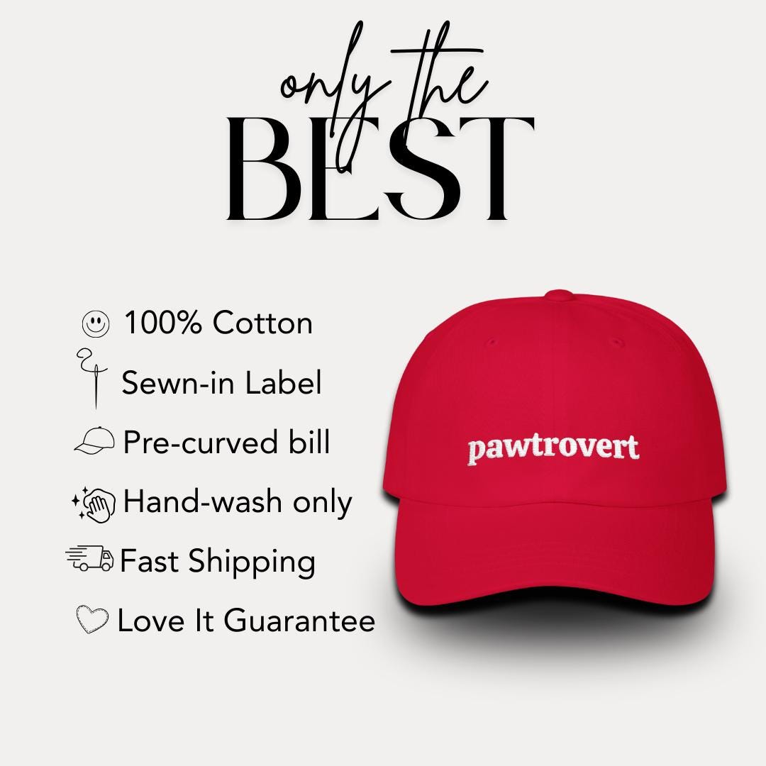 Classic Dad Cap Embroidered Pawtrovert Design Funny Pet Lover Gift  Introvert Pet Lover Gift Idea Gift for Dog Owners Hat for Pet Parents