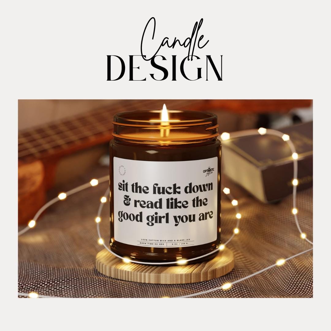 Sassy Bookworm Soy Candle, Funny Book Lover Gift