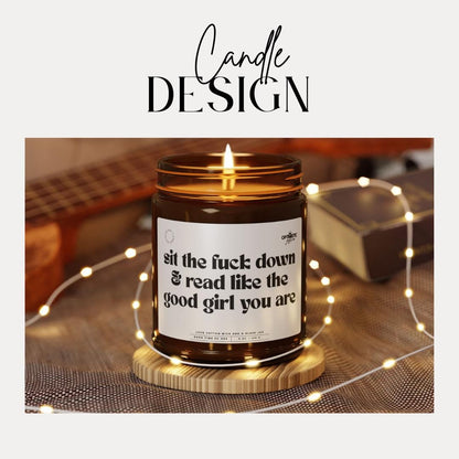 Sassy Bookworm Soy Candle, Funny Book Lover Gift