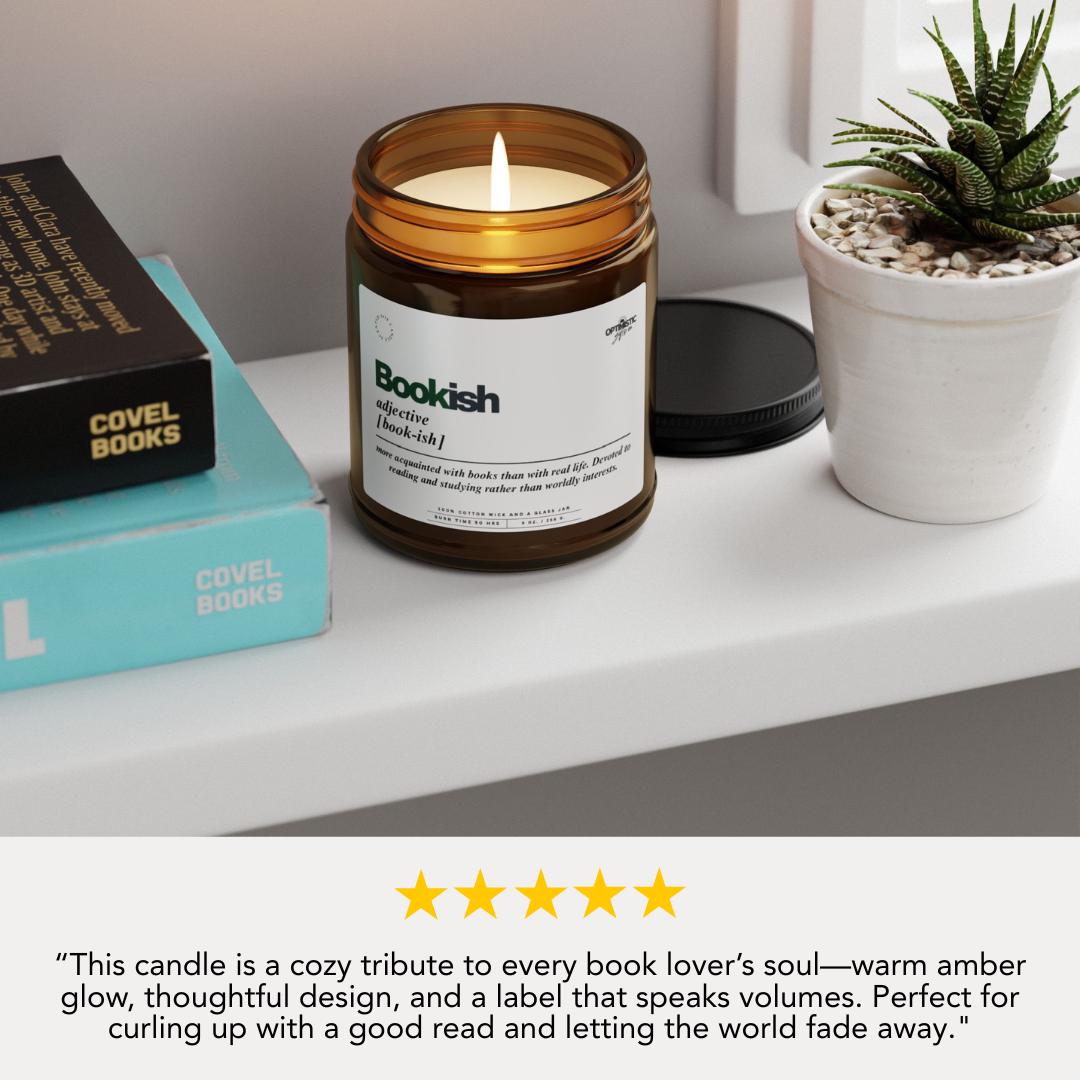 Bookish Scented Soy Candle, Gift for Book Lovers