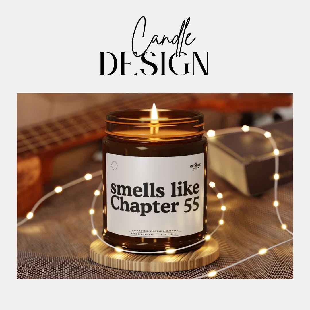 Smells Like Chapter 55 Scented Soy Candle, Book Lover Gift