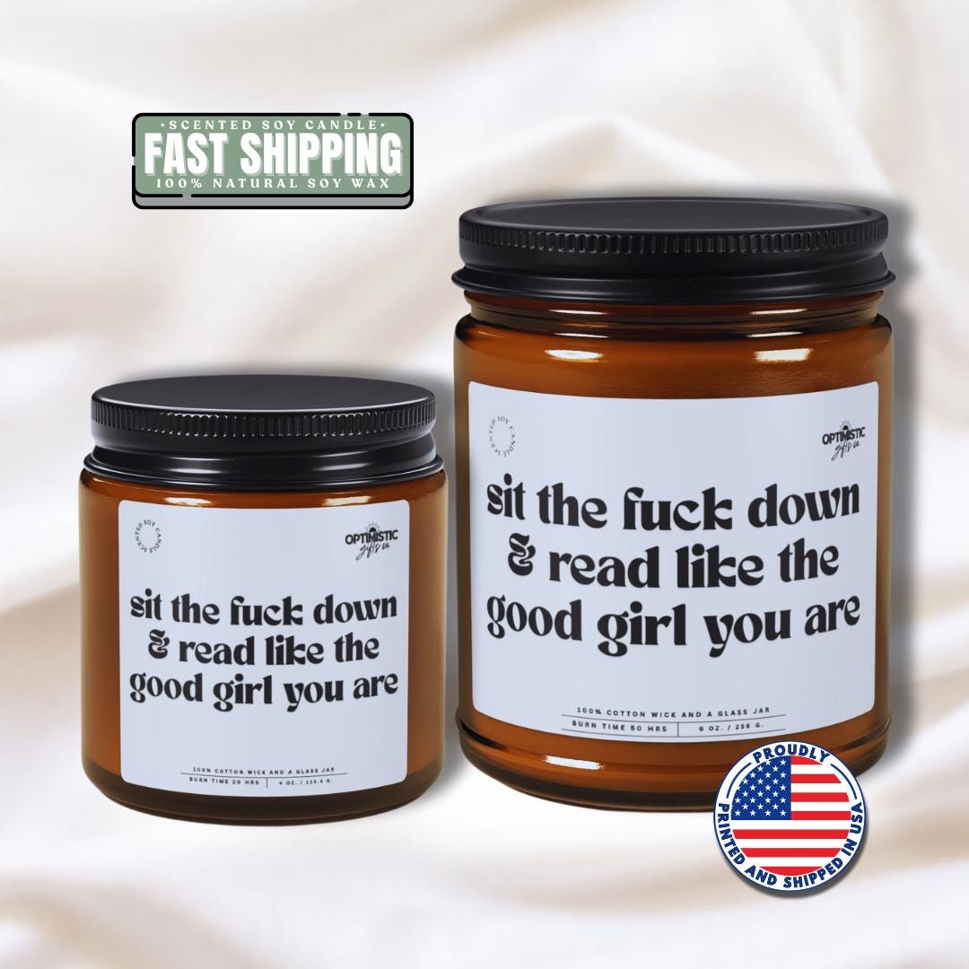 Sassy Bookworm Soy Candle, Funny Book Lover Gift