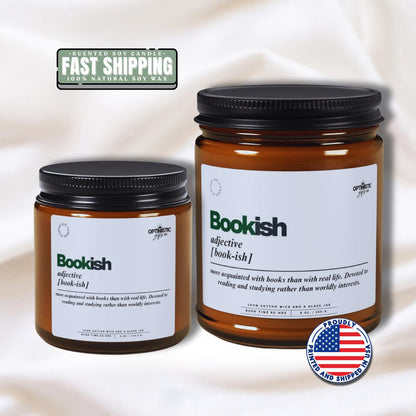 Bookish Scented Soy Candle, Gift for Book Lovers