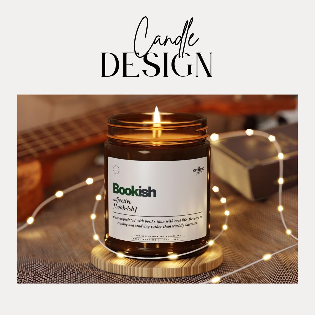 Bookish Scented Soy Candle, Gift for Book Lovers