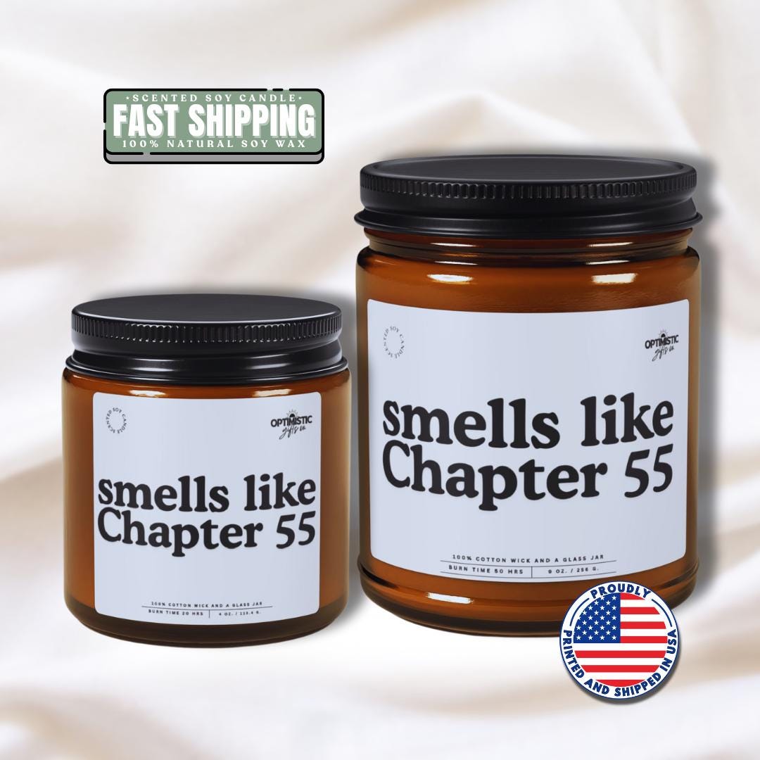Smells Like Chapter 55 Scented Soy Candle, Book Lover Gift