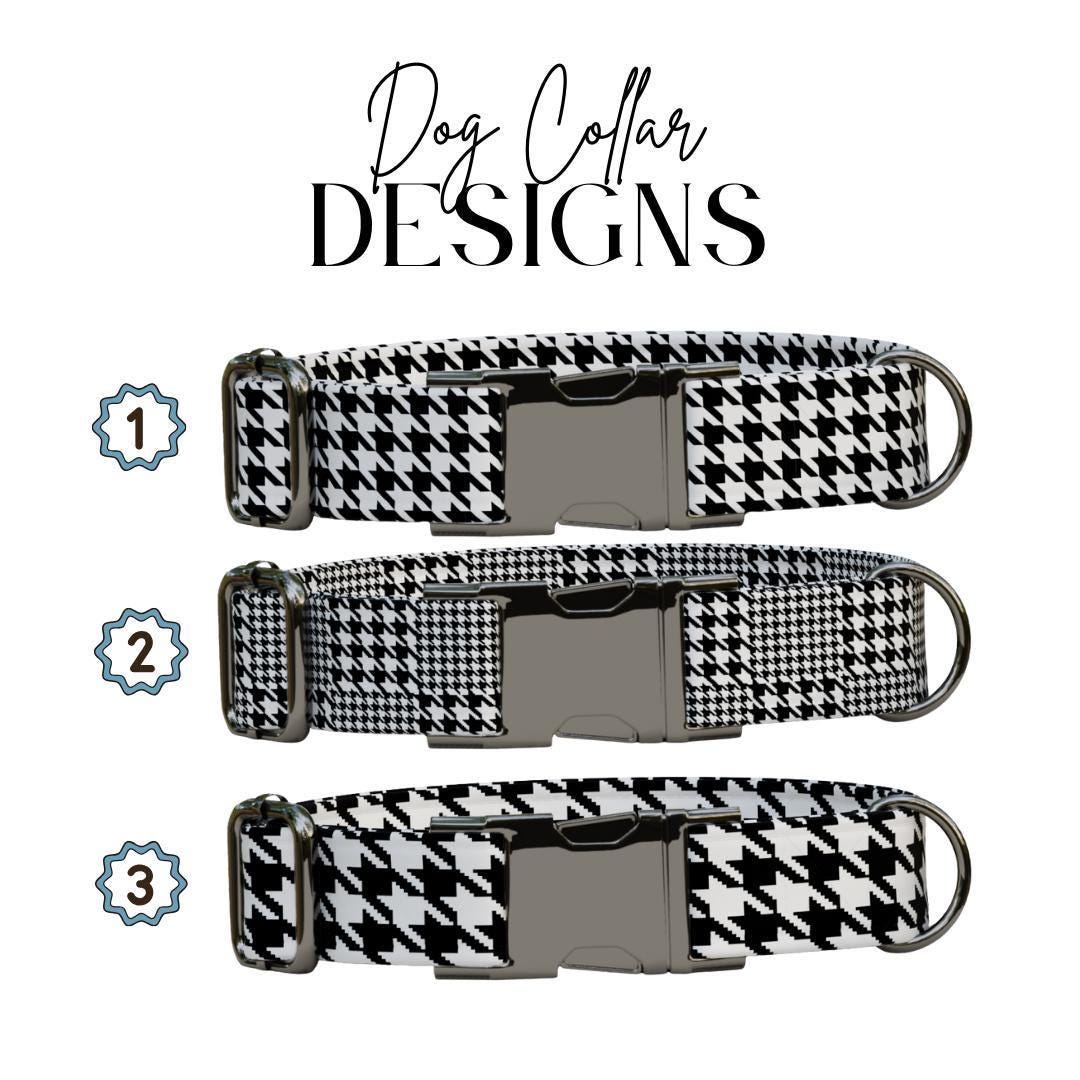 Personalized Houndstooth Dog Collar & Leash Set