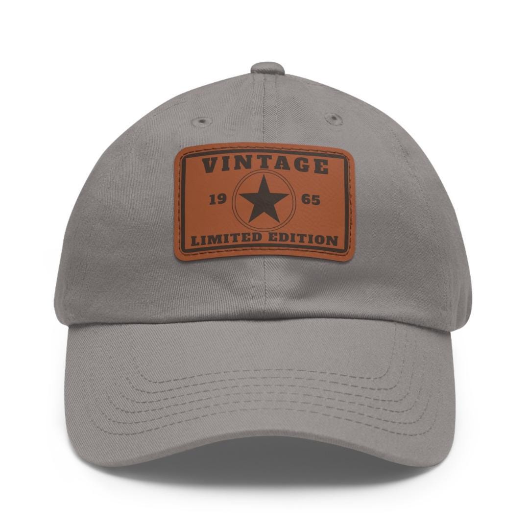 Personalized Vintage Limited Edition Dad Hat with Leather Patch (Rectangle) Custom Baseball Cap Retro Stylish Hat for Dad Fathers Day Gift