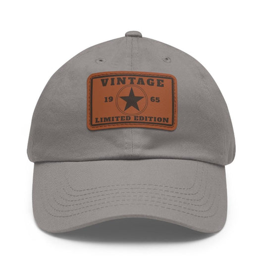 Personalized Vintage Limited Edition Dad Hat with Leather Patch (Rectangle) Custom Baseball Cap Retro Stylish Hat for Dad Fathers Day Gift