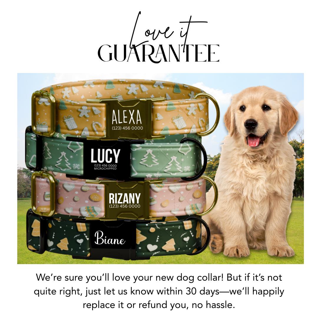Festive Christmas Personalized Dog Collar  Holiday Pastel, Comfy & Customizable! (OG-332)