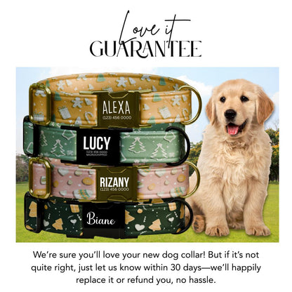 Festive Christmas Personalized Dog Collar  Holiday Pastel, Comfy & Customizable! (OG-332)