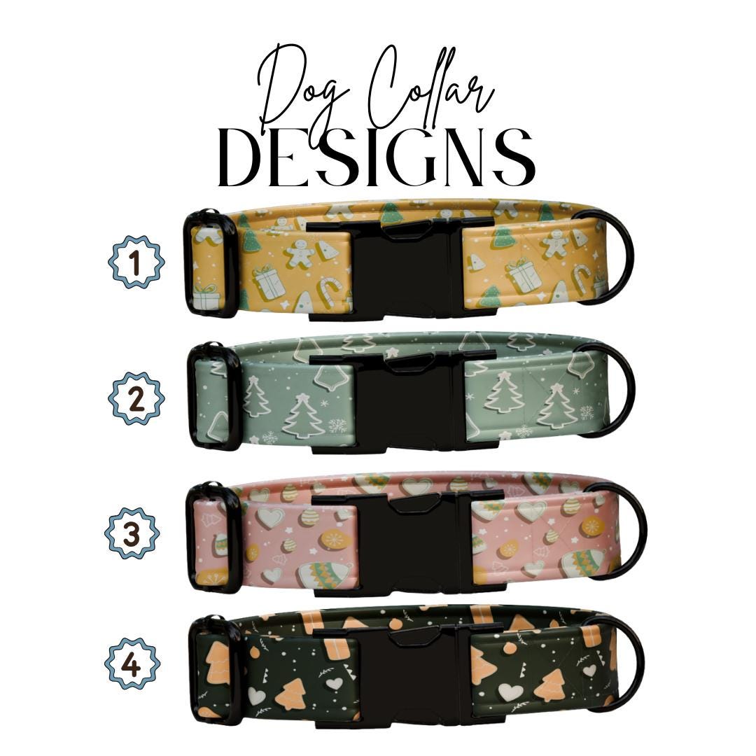 Festive Christmas Personalized Dog Collar  Holiday Pastel, Comfy & Customizable! (OG-332)