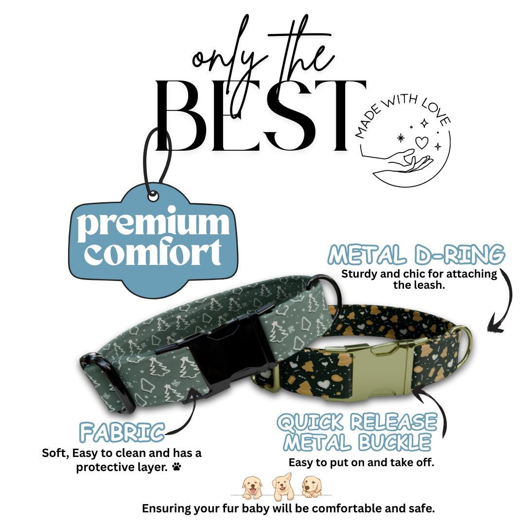 Festive Christmas Personalized Dog Collar  Holiday Pastel, Comfy & Customizable! (OG-333)