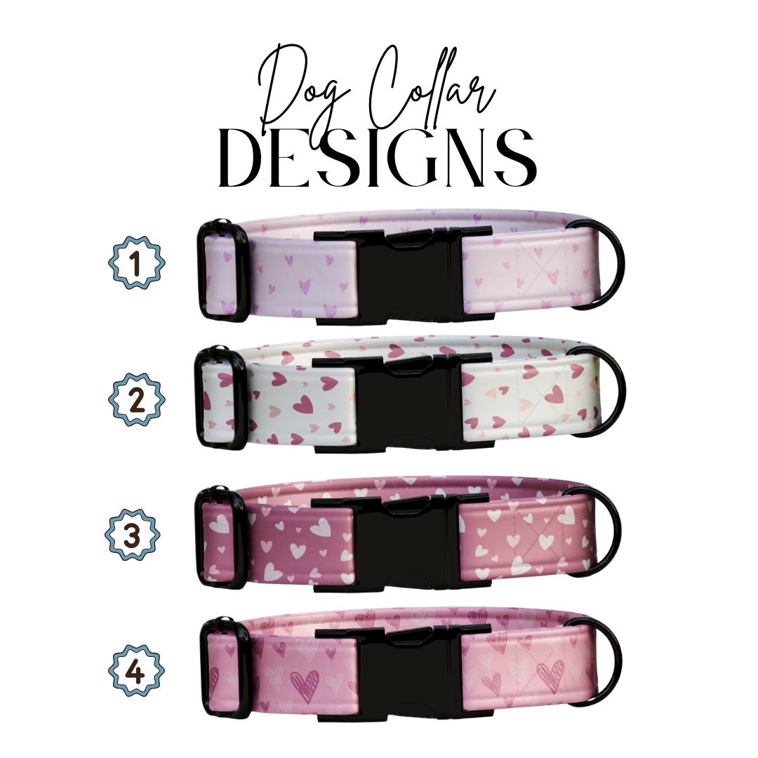 Valentine's Day Blush Hearts Personalized Dog Collar (OG-391)