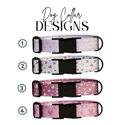 Valentine's Day Blush Hearts Personalized Dog Collar (OG-391)