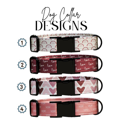 Personalized Valentine's Day Dog Collar: Hearts & Love Prints (OG-412)
