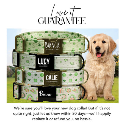 Lucky Clover Rainbow Personalized Dog Collar  St. Patricks Day Gift for Pets (OG-429)