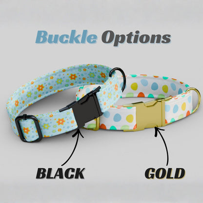 Easter Dog Collar Bunny Spring Floral Collar Personalized Egg Design Custom Name Engraved (OG-468)