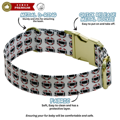 Racing Car Personalized Dog Collar & Leash Set Formula Style Boy Pet Collar (OG-506)