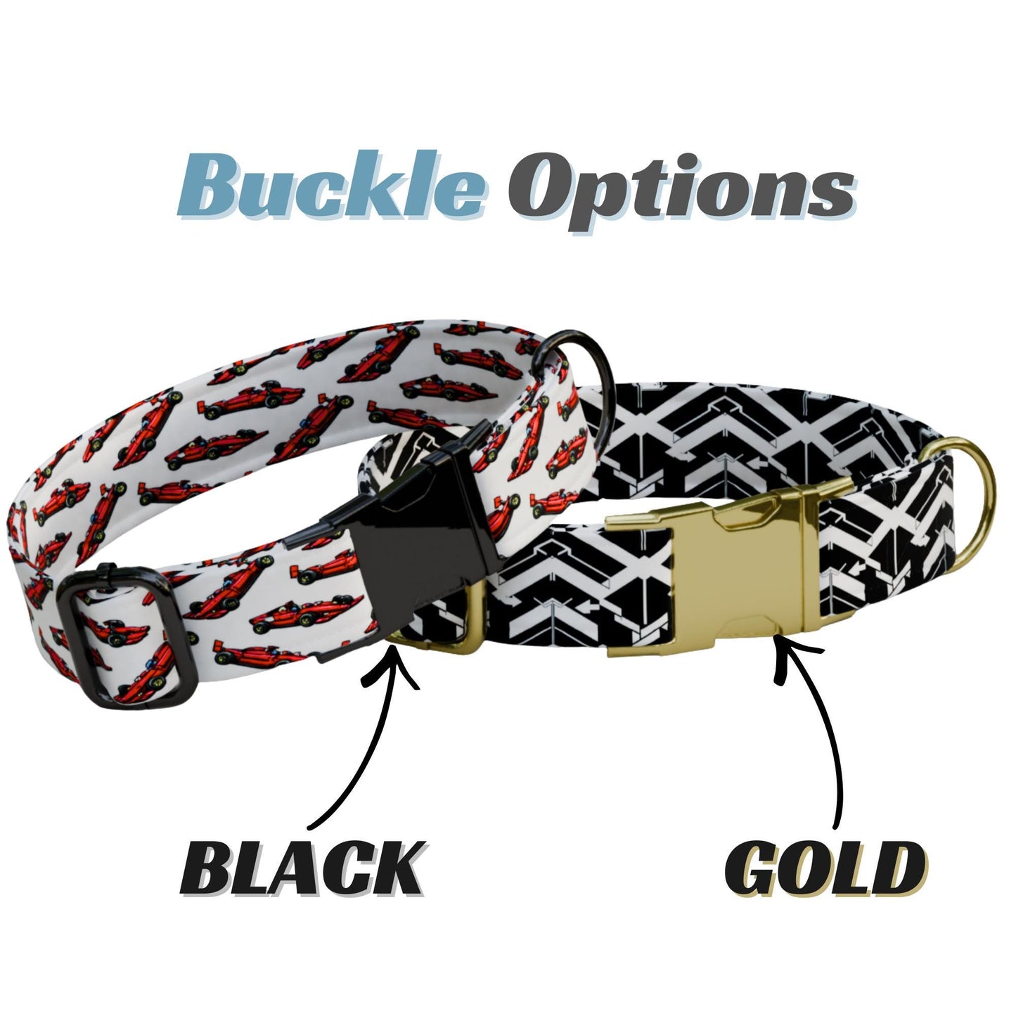 Racing Car Personalized Dog Collar & Leash Set Formula Style Boy Pet Collar (OG-506)