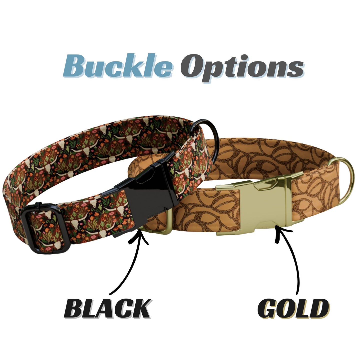 Western Boho  Rustic Floral & Plaid Personalized Dog Collar Leash Set Cowboy Custom Tag (OG-508)