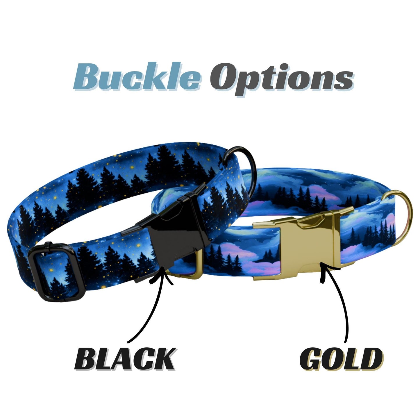 Starry Night Personalized Dog Collar And Leash Set, Engraved Name Customized Pet Accessories (OG-521)