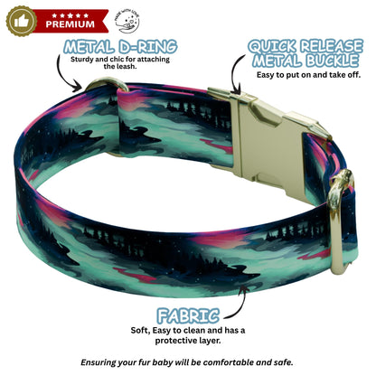 Starry Night Personalized Dog Collar And Leash Set, Engraved Name Customized Pet Accessories (OG-521)