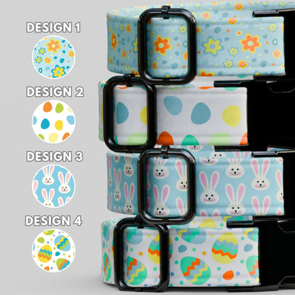 Easter Dog Collar Bunny Spring Floral Collar Personalized Egg Design Custom Name Engraved (OG-468)