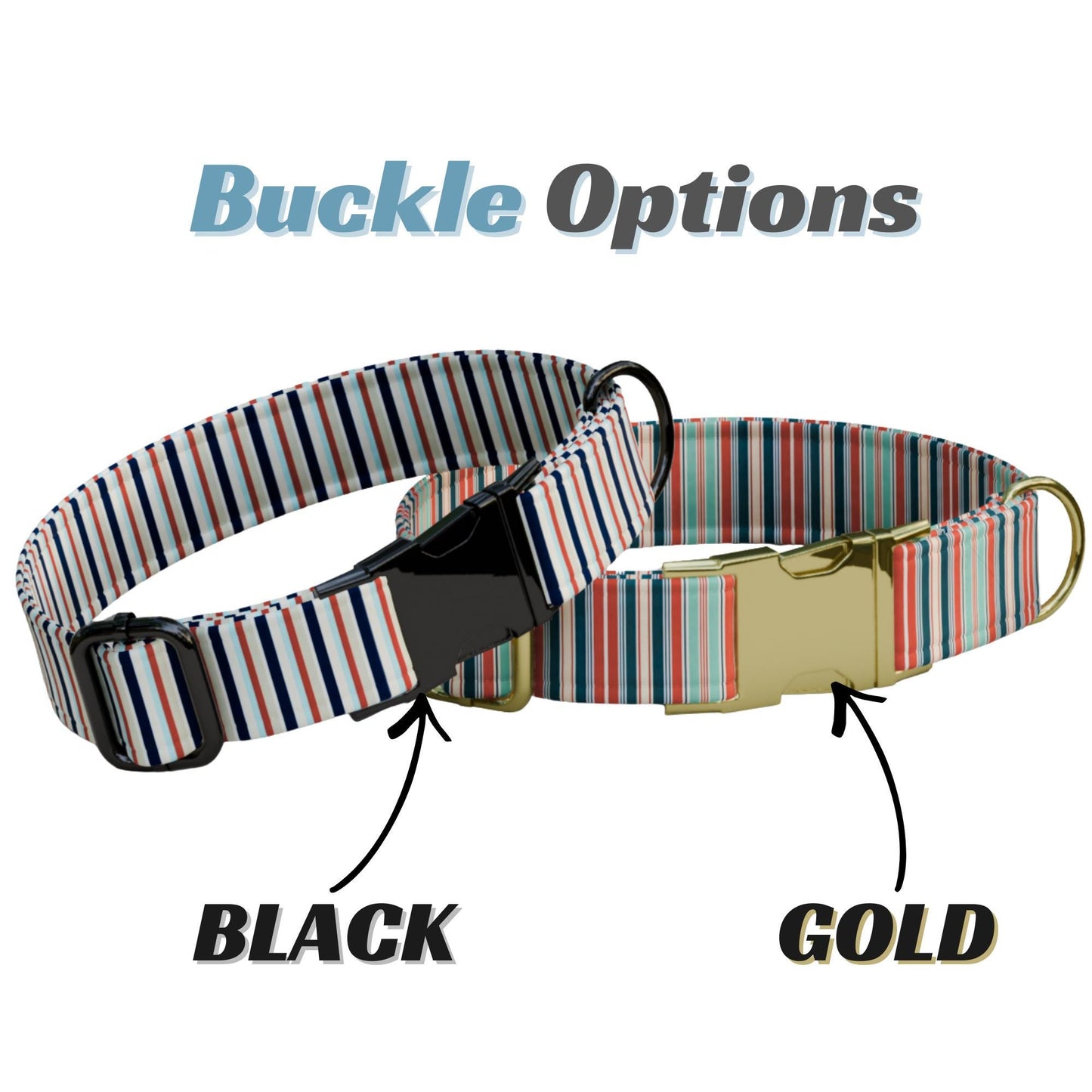 Striped Pattern Personalized Dog Collars & Leash Set