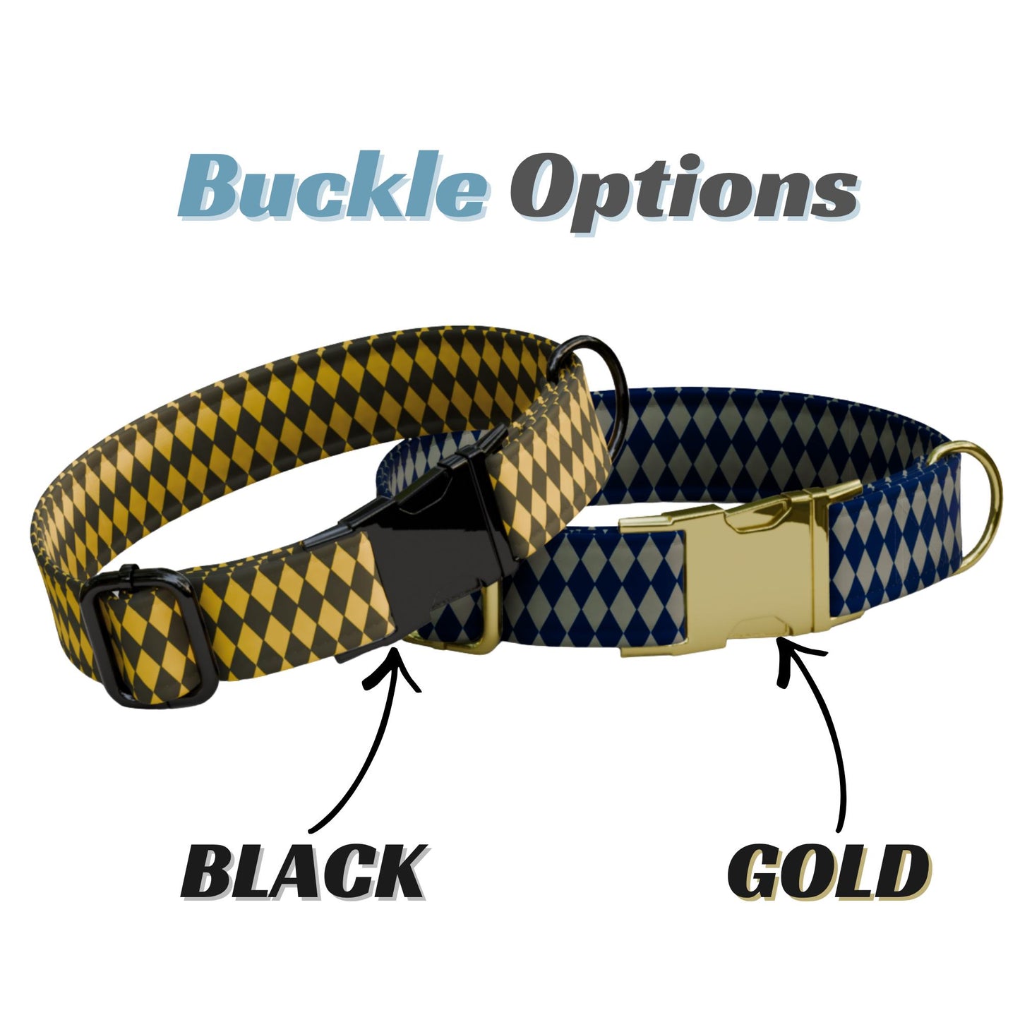 Harlequin Personalized Dog Collar & Leash Set Custom Bold Diamond Pattern Stylish Dog Accessory (OG-542)