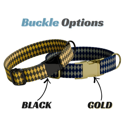 Harlequin Personalized Dog Collar & Leash Set Custom Bold Diamond Pattern Stylish Dog Accessory (OG-542)