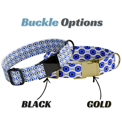 Evil Eye Dog Collar Custom NamePlate Protection Design Personalized Gift for Dogs (OG-500)