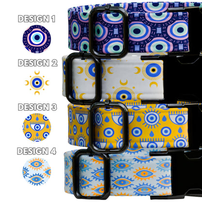 Evil Eye Dog Collar Custom NamePlate Protection Design Personalized Gift for Dogs (OG-501)