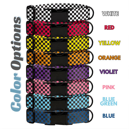 Racing Checkered Personalized Dog Collar & Leash Set Custom Dog Accessory (OG-504)