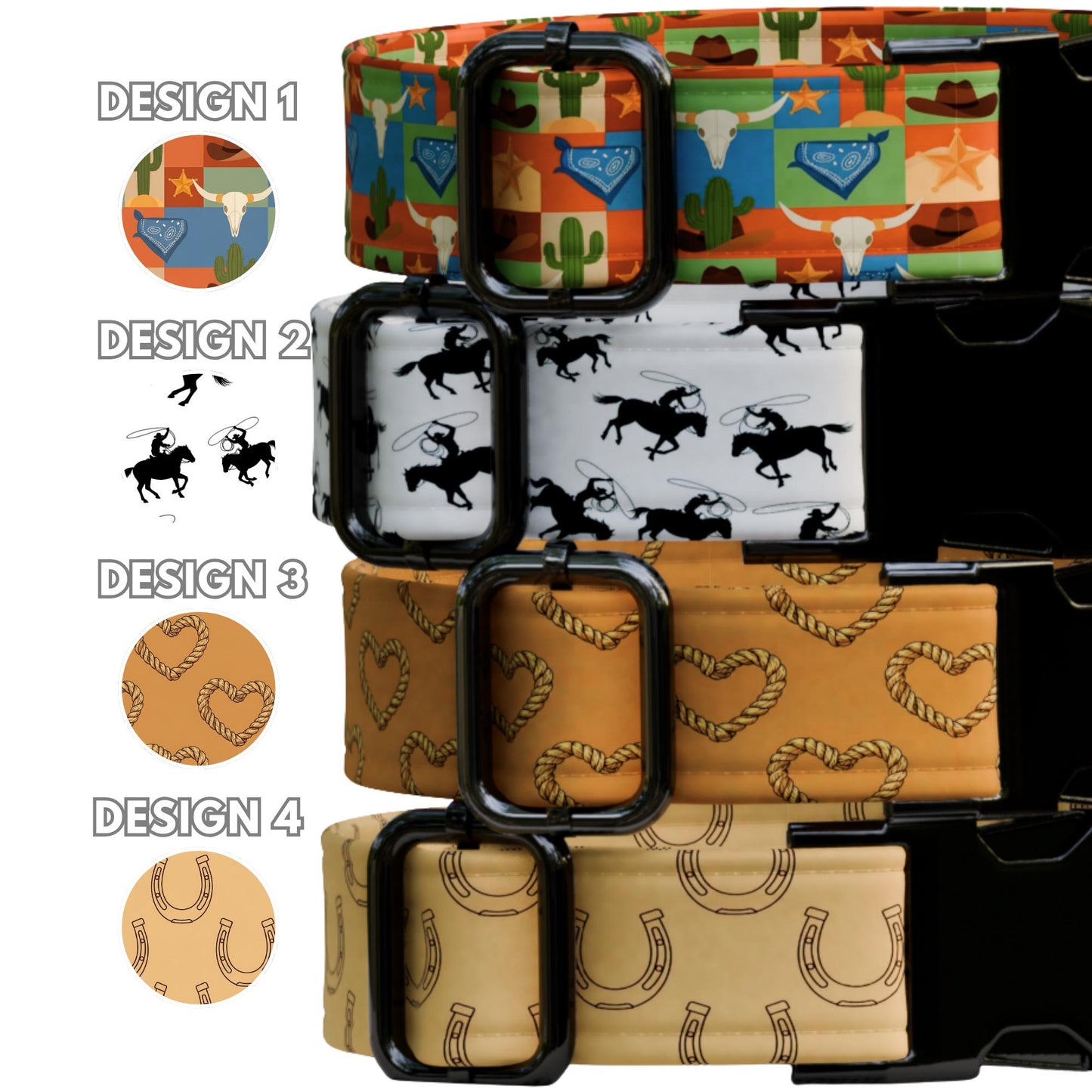 Western Personalized Dog Collar & Leash Set Custom Cowboy Style Pet ID Tag (OG-507)