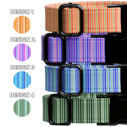 Striped Pattern Personalized Dog Collars & Leash Set, Custom Dog Collar with Name Engraved (OG-533)