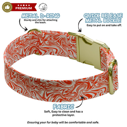 Custom Summer Vibes Dog Collar & Leash Set Personalized Sun Wave Patterns Puppy Collar (OG-554)